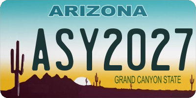 AZ license plate ASY2027