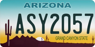 AZ license plate ASY2057