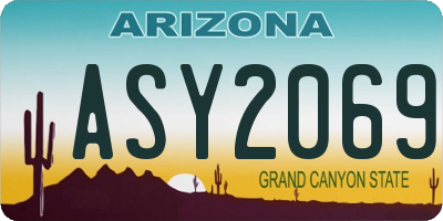 AZ license plate ASY2069