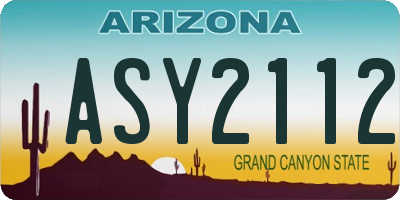 AZ license plate ASY2112