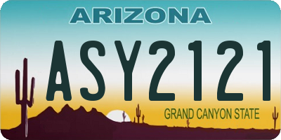 AZ license plate ASY2121