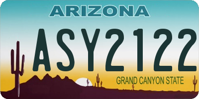 AZ license plate ASY2122