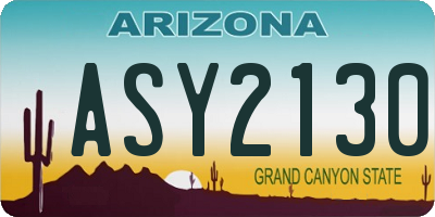 AZ license plate ASY2130
