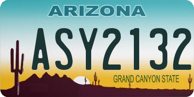 AZ license plate ASY2132
