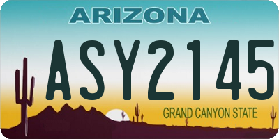 AZ license plate ASY2145