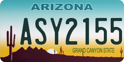 AZ license plate ASY2155