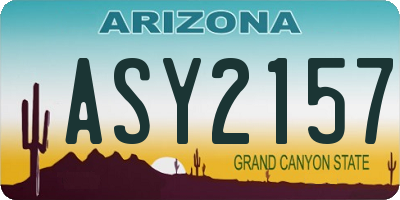 AZ license plate ASY2157