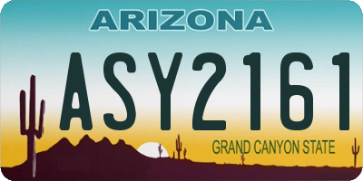 AZ license plate ASY2161