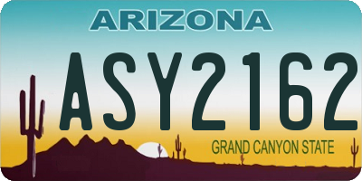 AZ license plate ASY2162