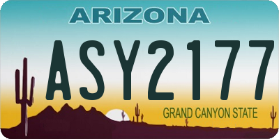 AZ license plate ASY2177