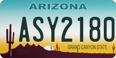 AZ license plate ASY2180