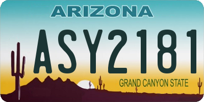 AZ license plate ASY2181