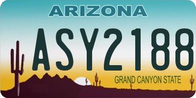 AZ license plate ASY2188