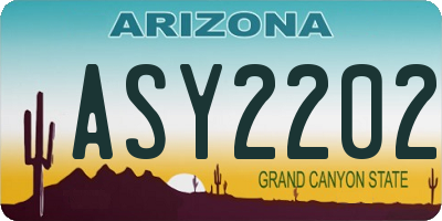 AZ license plate ASY2202