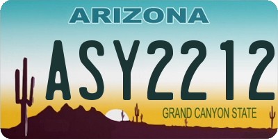 AZ license plate ASY2212