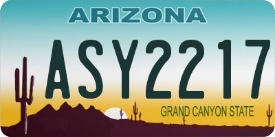 AZ license plate ASY2217