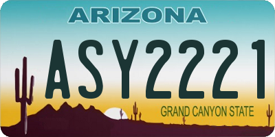 AZ license plate ASY2221