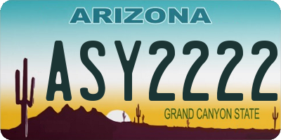 AZ license plate ASY2222