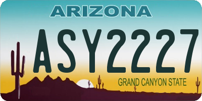AZ license plate ASY2227