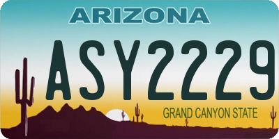 AZ license plate ASY2229