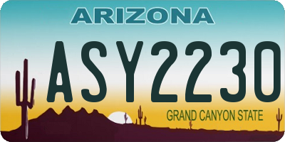 AZ license plate ASY2230