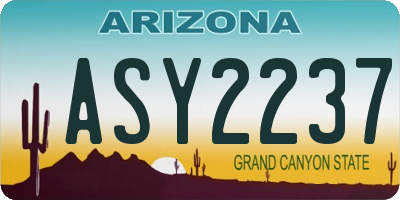 AZ license plate ASY2237