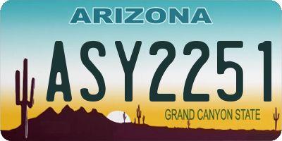 AZ license plate ASY2251