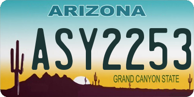 AZ license plate ASY2253