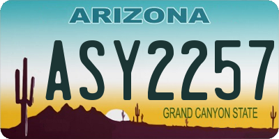 AZ license plate ASY2257
