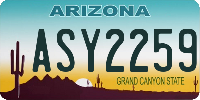 AZ license plate ASY2259