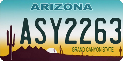 AZ license plate ASY2263