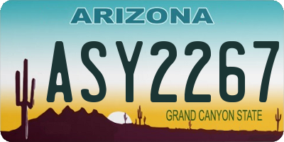AZ license plate ASY2267