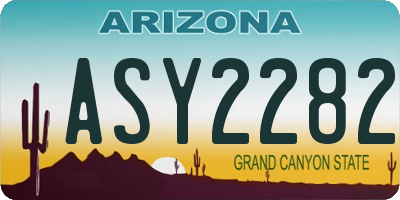 AZ license plate ASY2282