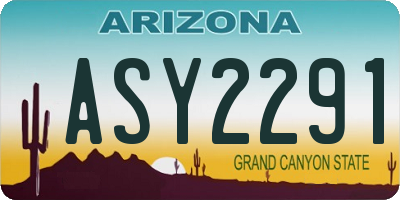 AZ license plate ASY2291