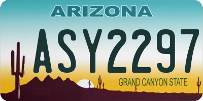 AZ license plate ASY2297