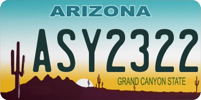 AZ license plate ASY2322