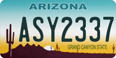 AZ license plate ASY2337