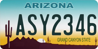 AZ license plate ASY2346
