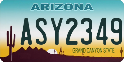 AZ license plate ASY2349