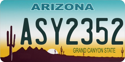 AZ license plate ASY2352