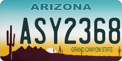 AZ license plate ASY2368