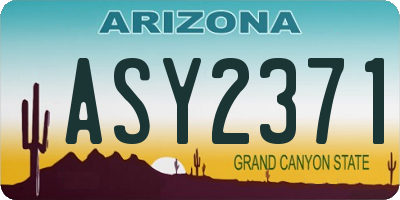 AZ license plate ASY2371