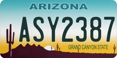 AZ license plate ASY2387
