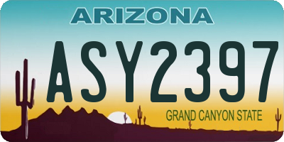 AZ license plate ASY2397