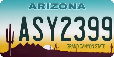 AZ license plate ASY2399