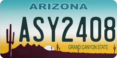 AZ license plate ASY2408