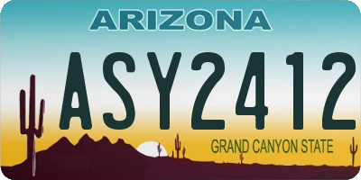 AZ license plate ASY2412
