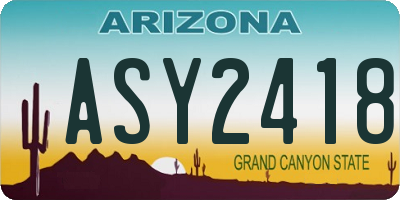 AZ license plate ASY2418