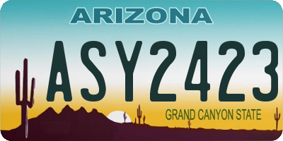 AZ license plate ASY2423
