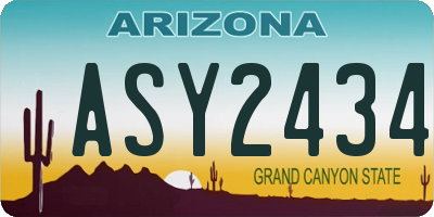AZ license plate ASY2434